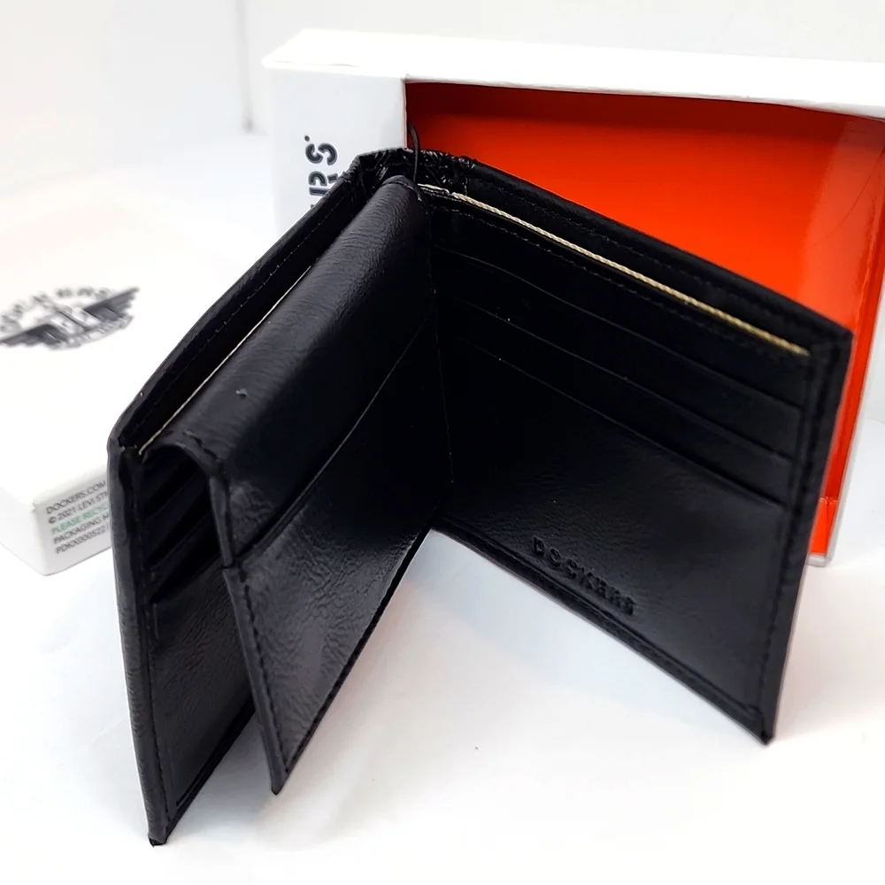 DOCKERS HANDCRAFTED MENS BLACK WALLET
